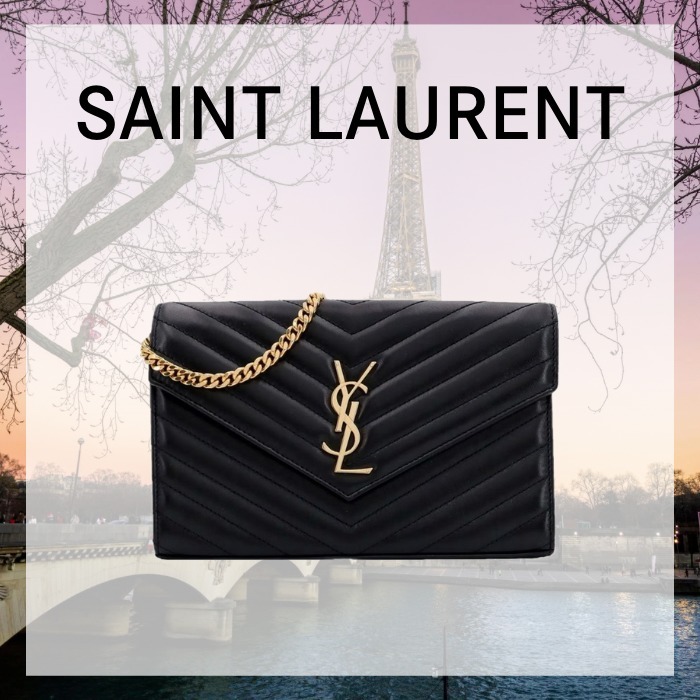 SAINT LAURENT サンローラン ブラック レザー カードケース