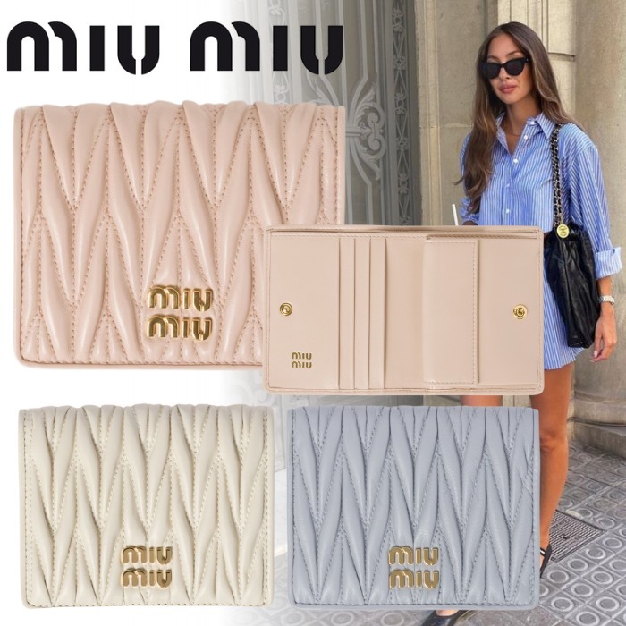 ◆国内直営◆【miumiu】マテラッセレザー 折り財布