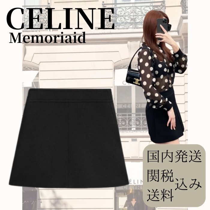 【シンプルで可愛い♪】CELINE トラペーズ ミニスカート