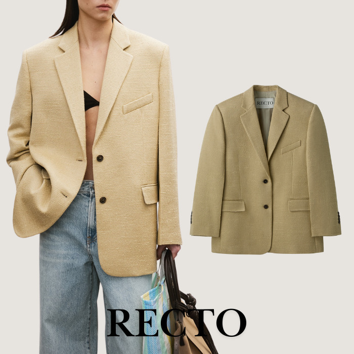 ☆25SS☆レディース オーバーサイズ ツイードジャケット/RECTO☆