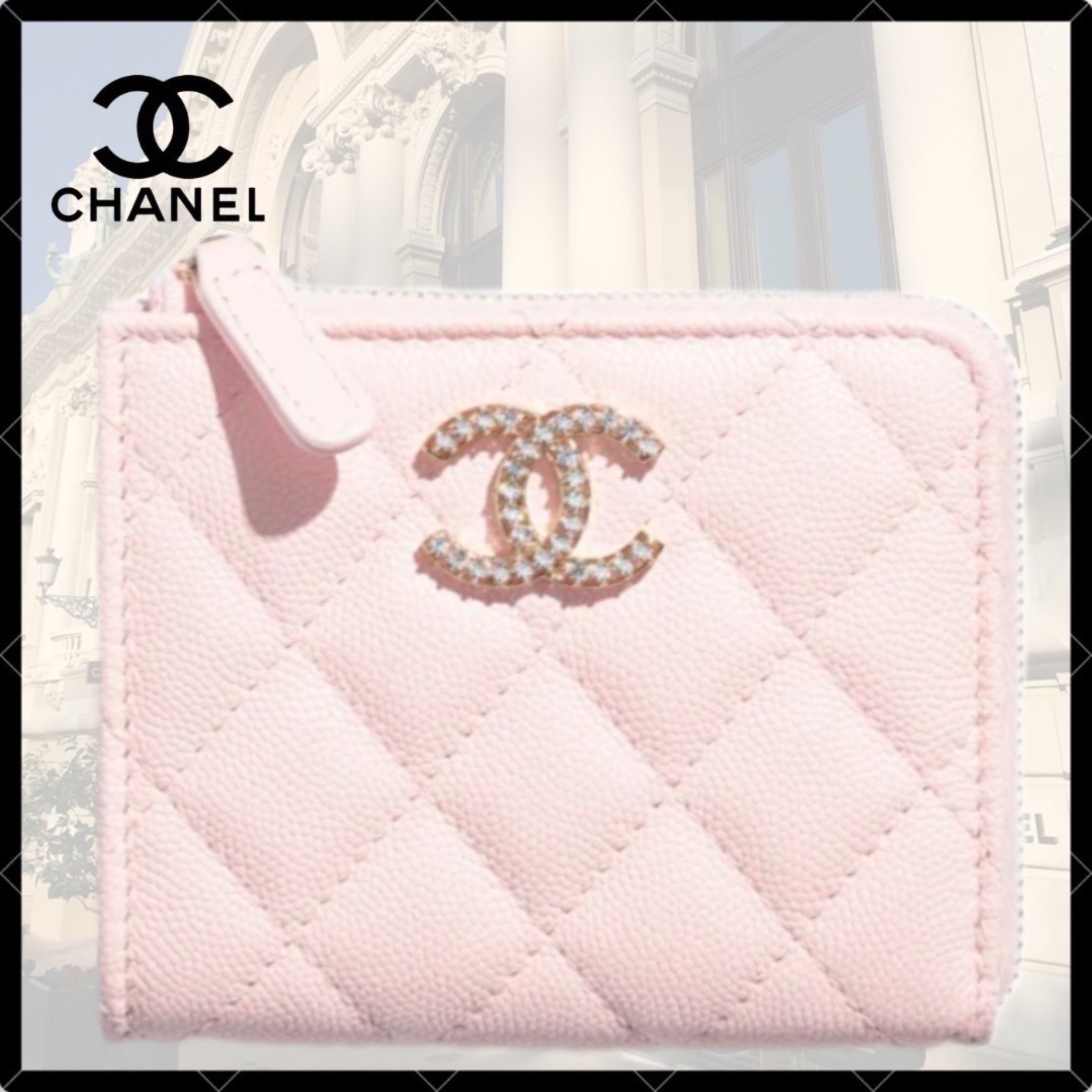 【輝くロゴが可愛い♡】CHANEL ミニ財布 L字ジップ