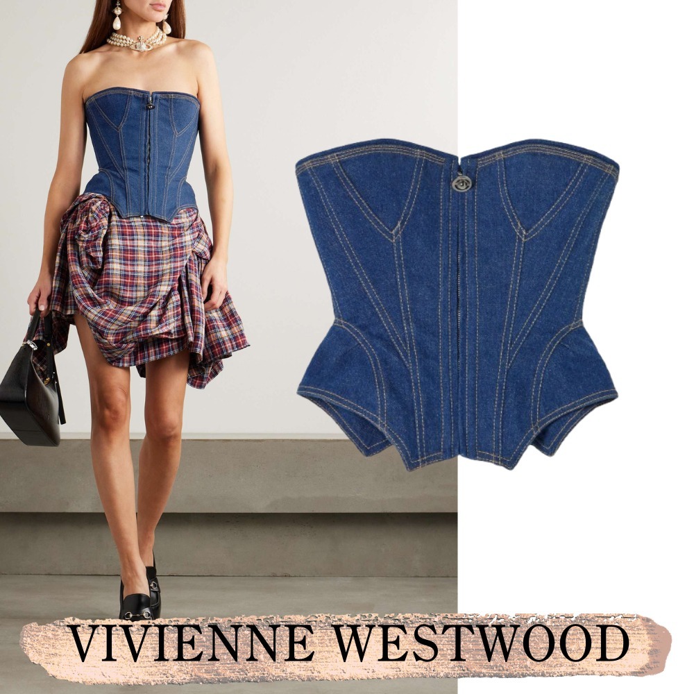 VIVIENNE WESTWOOD☆関税込☆ジップ 装飾 デニムコルセット