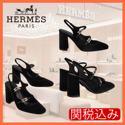 ブラック（黒）系 24.5cm HERMES(エルメス) パンプス(レディース