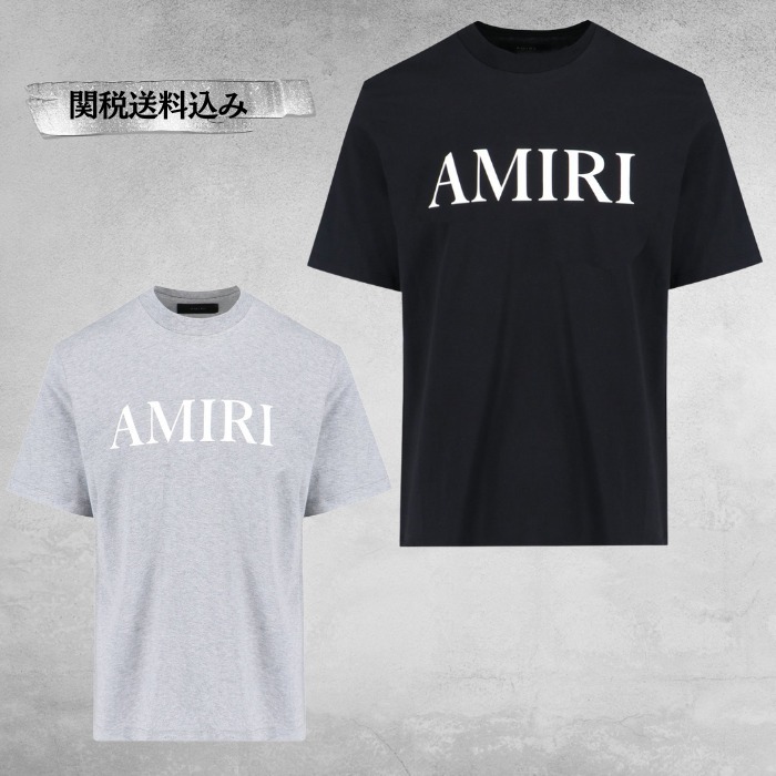 関税送料込み【AMIRI】ロゴプリント クルーネック Tシャツ