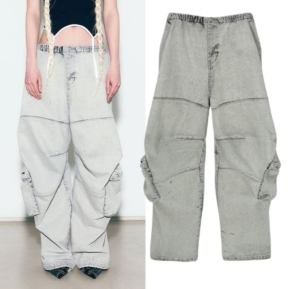 ASIF CALIE★韓国★人気★DENIM WASHING CARGO PANTS