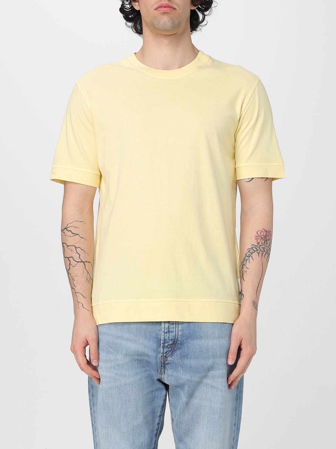 Tシャツ・カットソー PAOLO PECORA Men T-shirt Yellow F0214037 3313