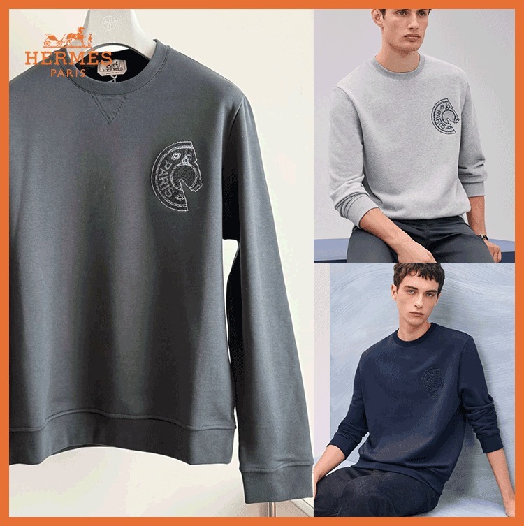 【シンプルで合わせやすい☆】HERMES Clou de Selle スウェット