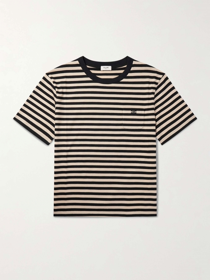 CELINE】トリオンフ レギュラー Tシャツ ストライプ