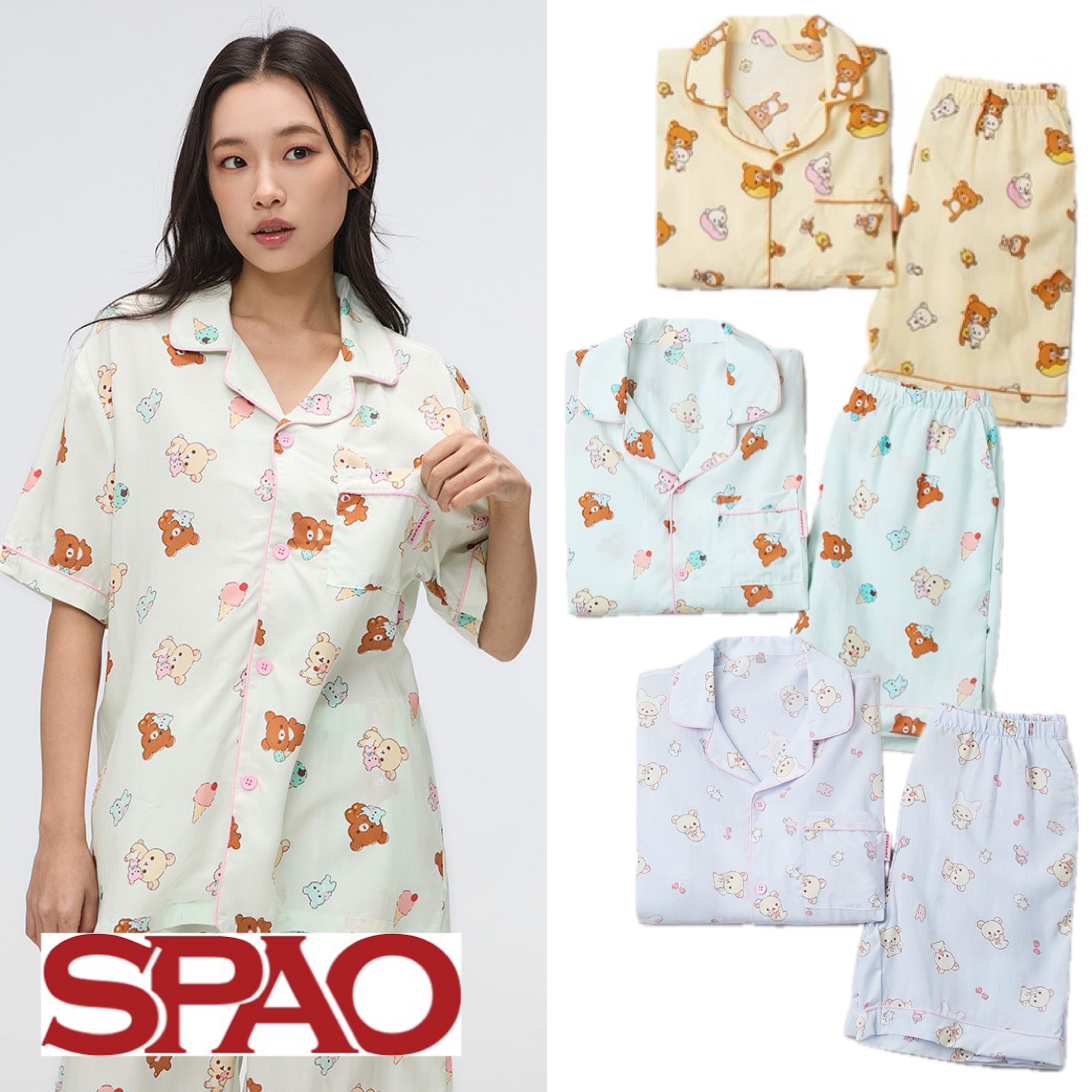 【韓国SPAO スパオ】[リラックマ] ユニセックス 半袖パジャマ