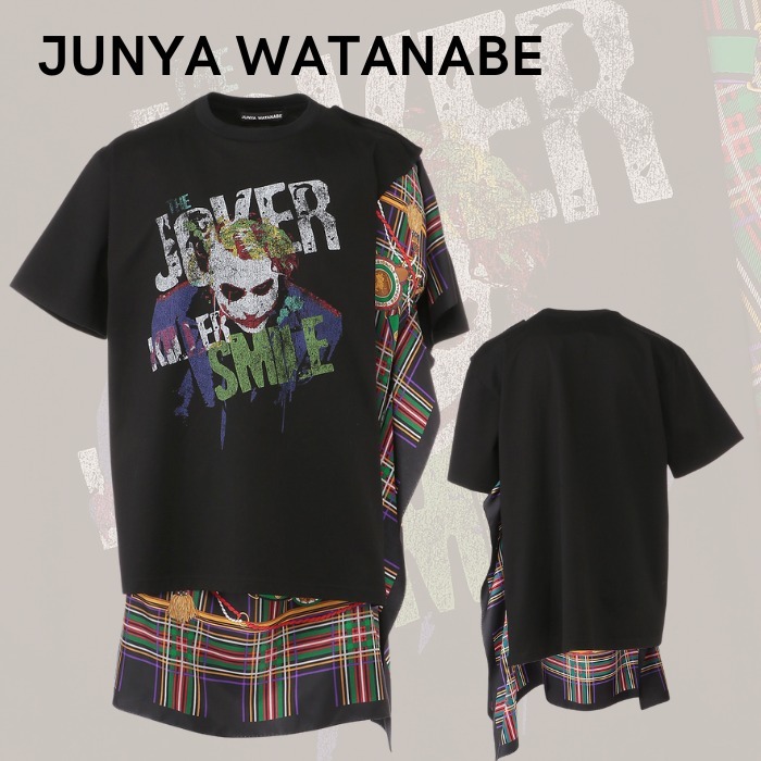 JUNYA WATANABE ダークナイト 時計柄シルクスカーフ Tシャツ