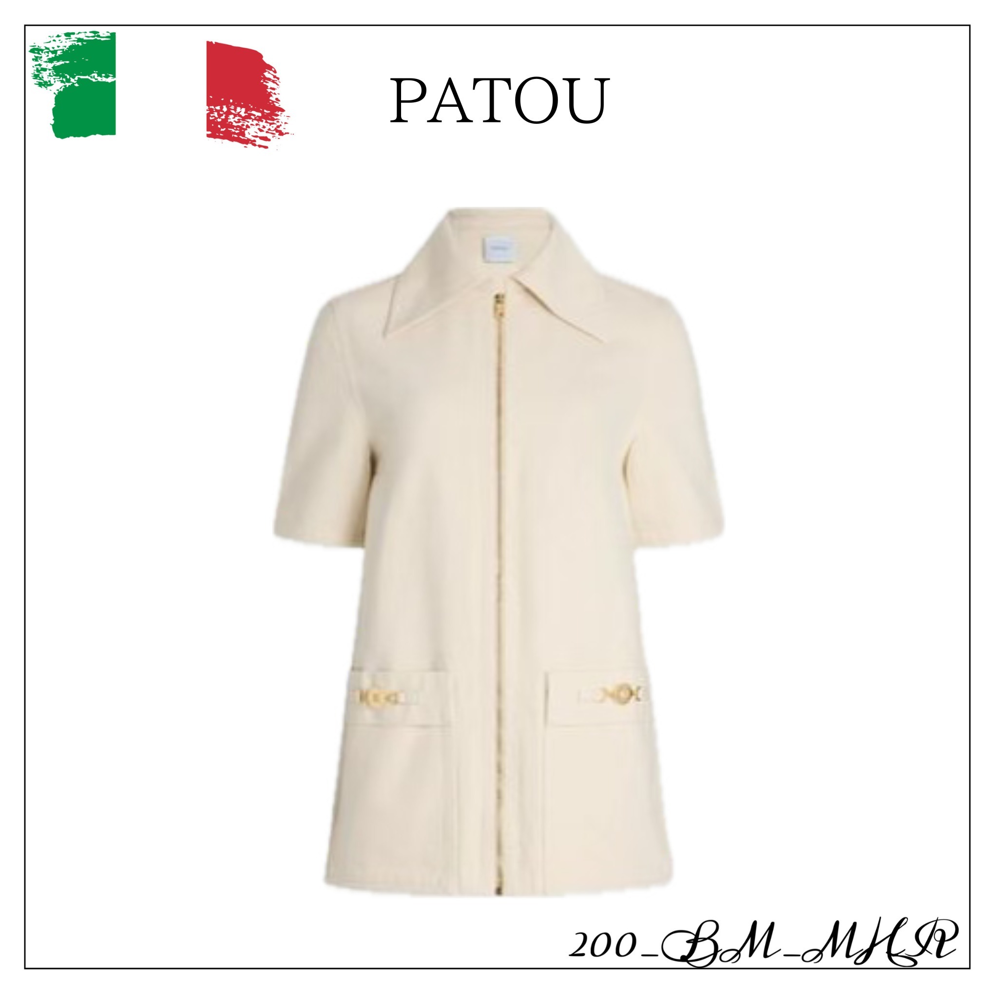 PATOU コットンデニム ジップ ミニドレス