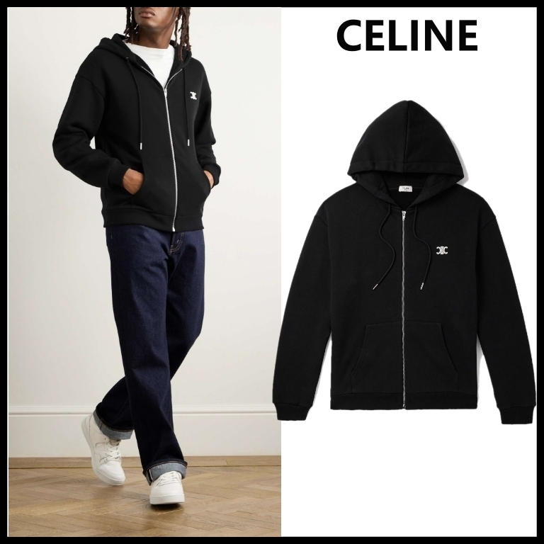 【CELINE】トリオンフ ジップ付き フーディ コットン&カシミア