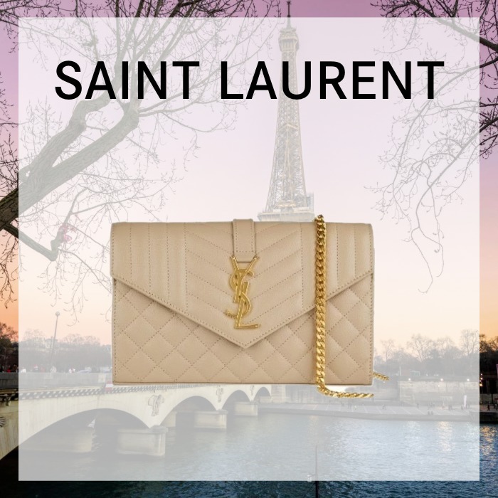 【SAINT LAURENT】ENVELOPPE カサンドラ チェーンウォレット