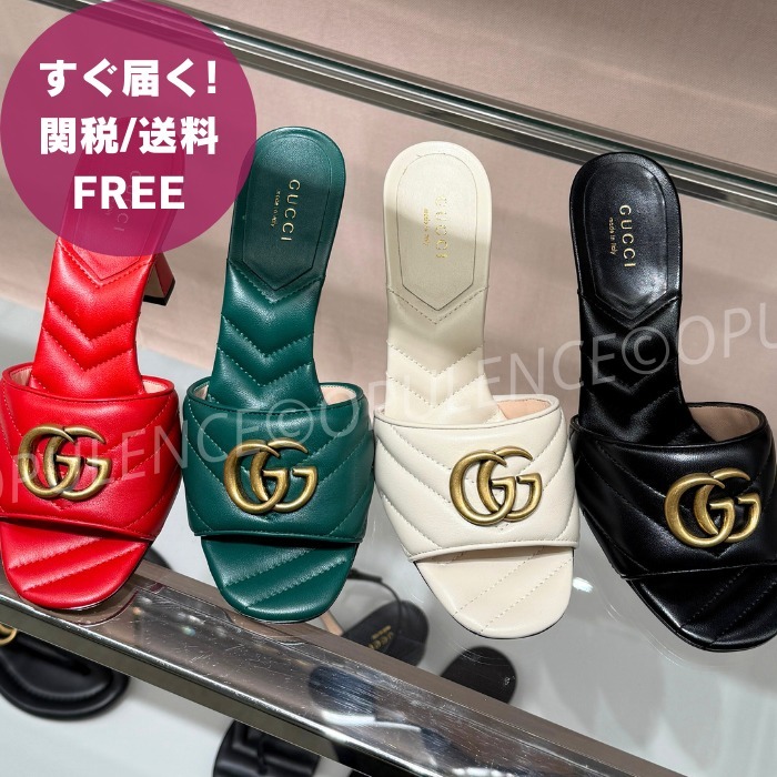 GUCCI グッチ 人気 GGマーモント レザー ミュール サンダル