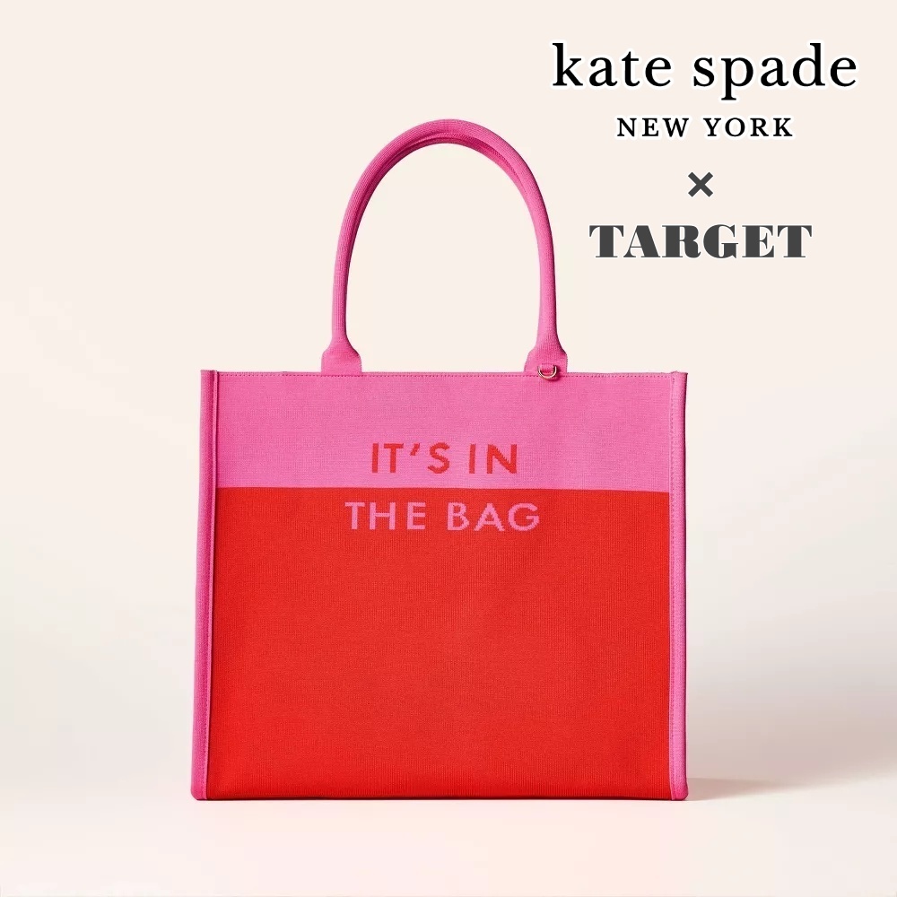 完売品♪Kate Spade×TARGETコラボ★ニットトートバッグ赤ピンク 完売品♪Kate Spade×TARGETコラボ☆ニットトートバッグ赤ピンク