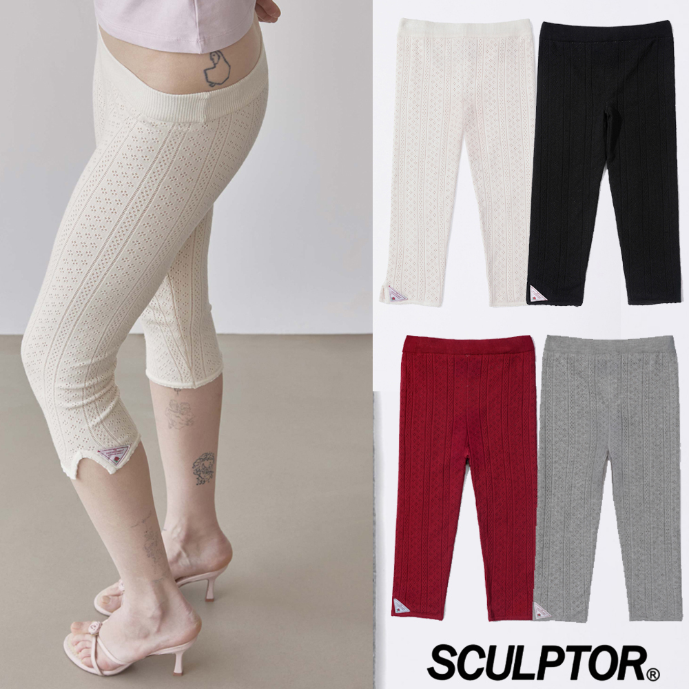 無料配送 ◆ Sculptor ◆ Eyelet Knit Capri Pants