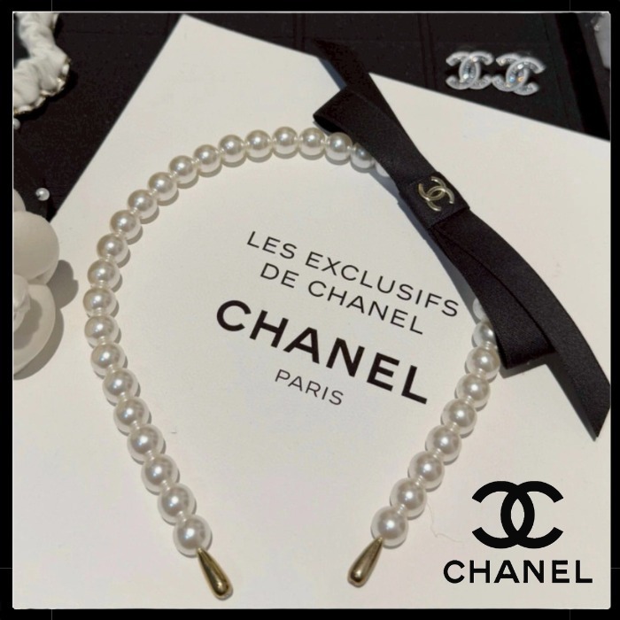 【大人カワイイパール☆】CHANEL シャネル リボン カチューシャ
