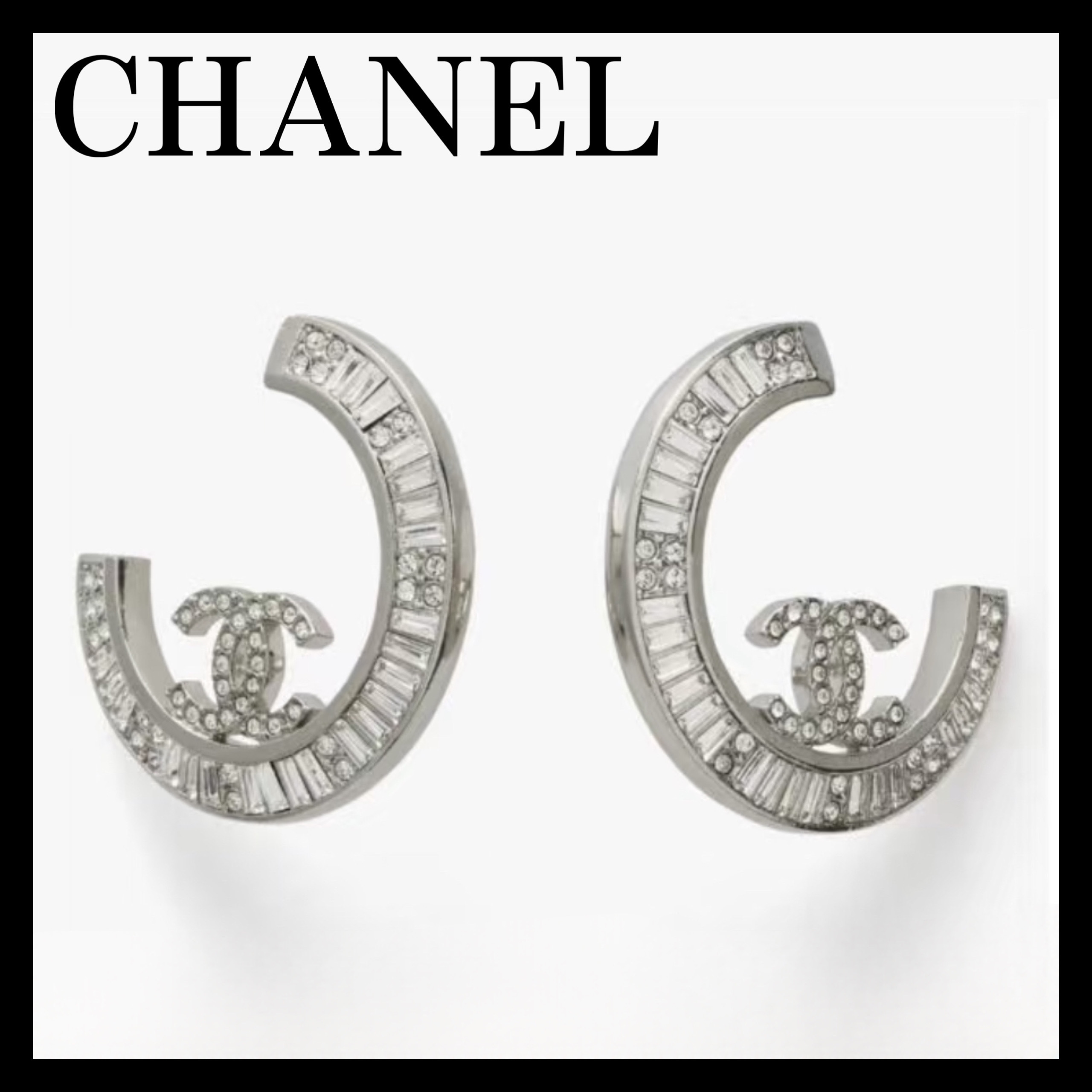 《キラキラ輝くCCロゴデザイン♪》25S限定★CHANEL フープピアス