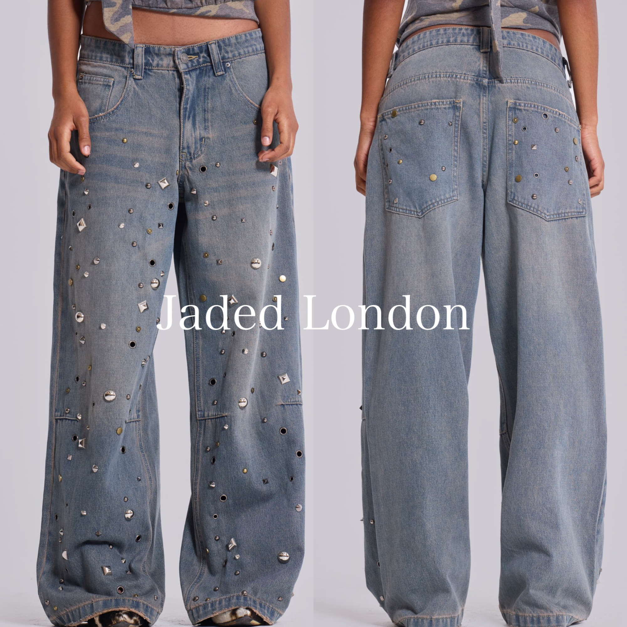 ◆関送料込◆JADED LONDONボルトスタッズ付きコロッサスジーンズ