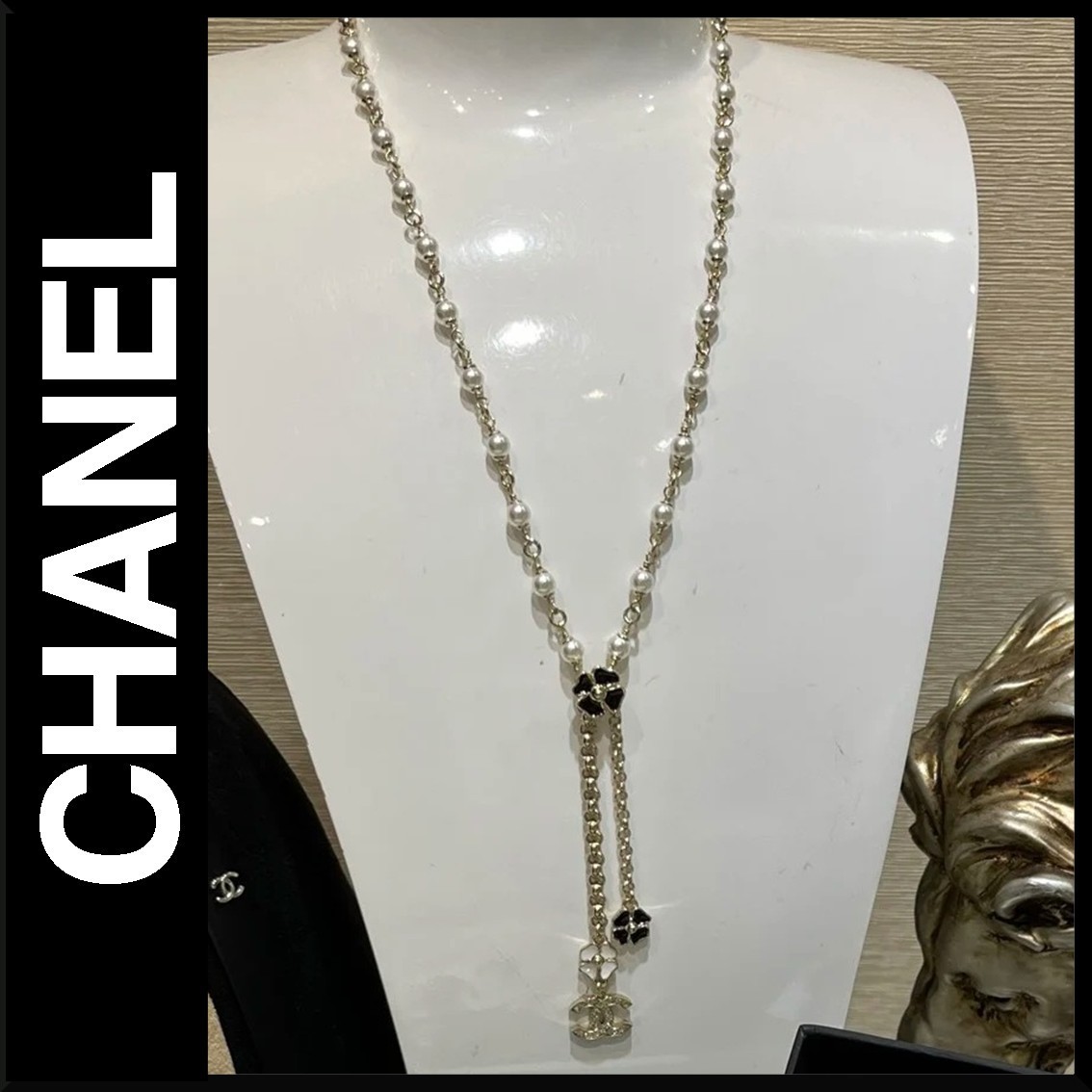 【25S★幸運モチーフ】CHANEL クローバー CCロゴ ネックレス