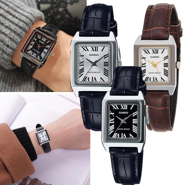 CASIO クラシック スクエア レザーストラップ デイリーに大活躍!