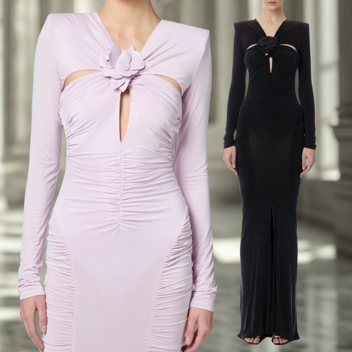 《エレガント》【ELISABETTA FRANCHI】ジャージーキュプラドレス