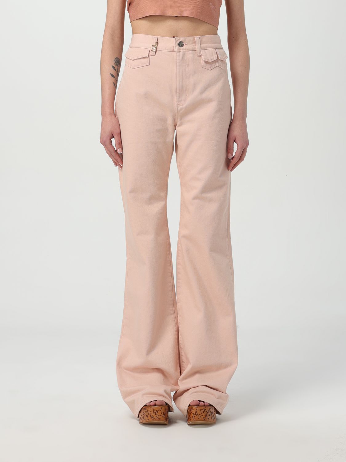 デニム・ジーパン CHLOE Woman Jeans Pink CH25UDP03252 6C7