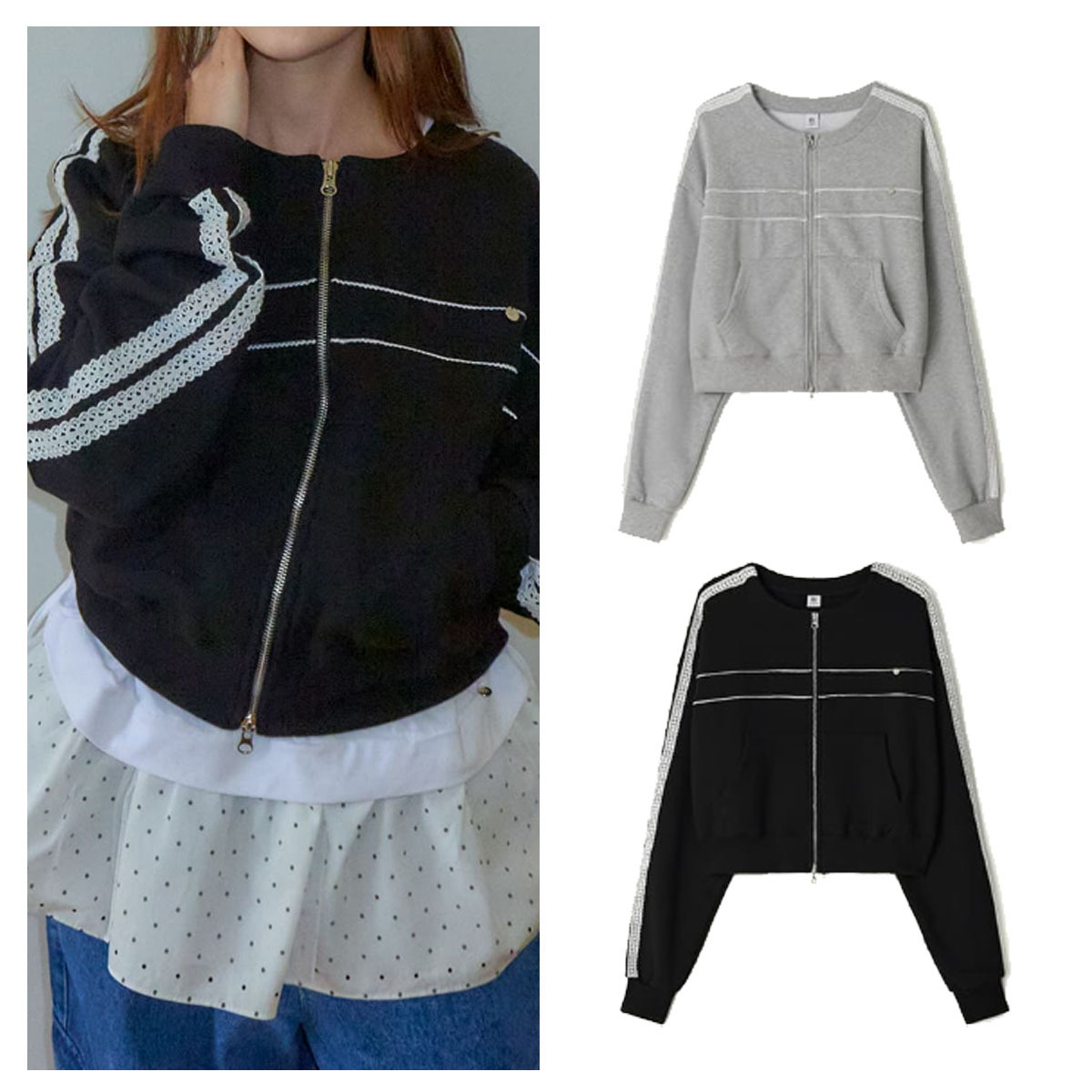 アウターその他 RONRON LINE TORCHON SWEAT ZIP UP 5BJH1144