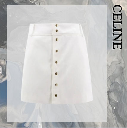 国内発送【CELINE】ミニスカート アイボリー 大人気！］CELINE A-line mini skirt 2J833079412CR (CELINE