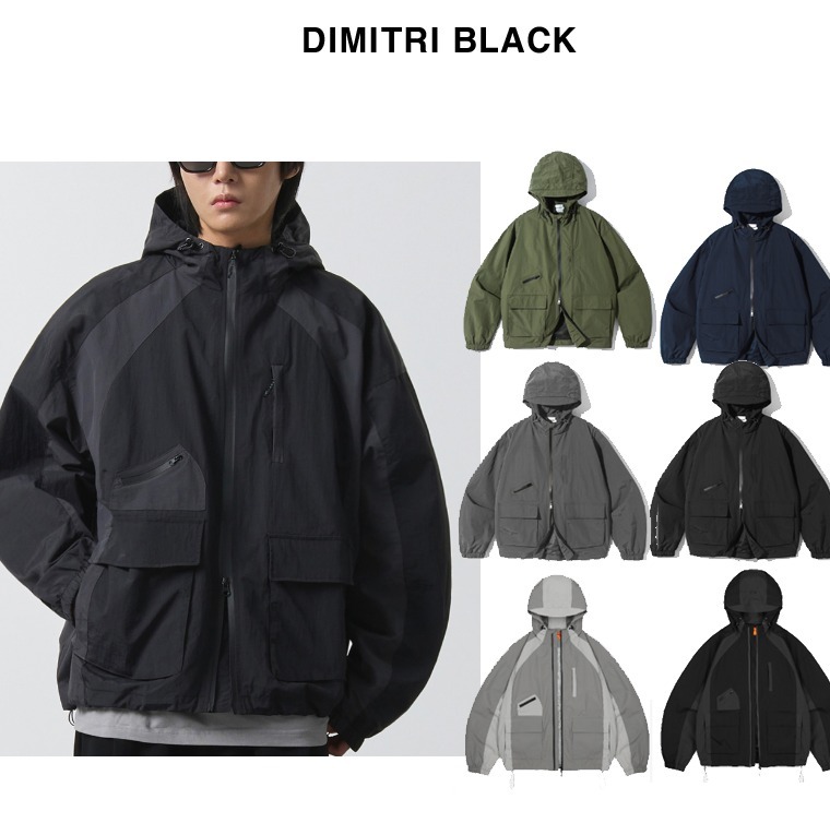 DIMITRI BLACK★ASI 2WAY Authentic Hood Windbreaker Jacket