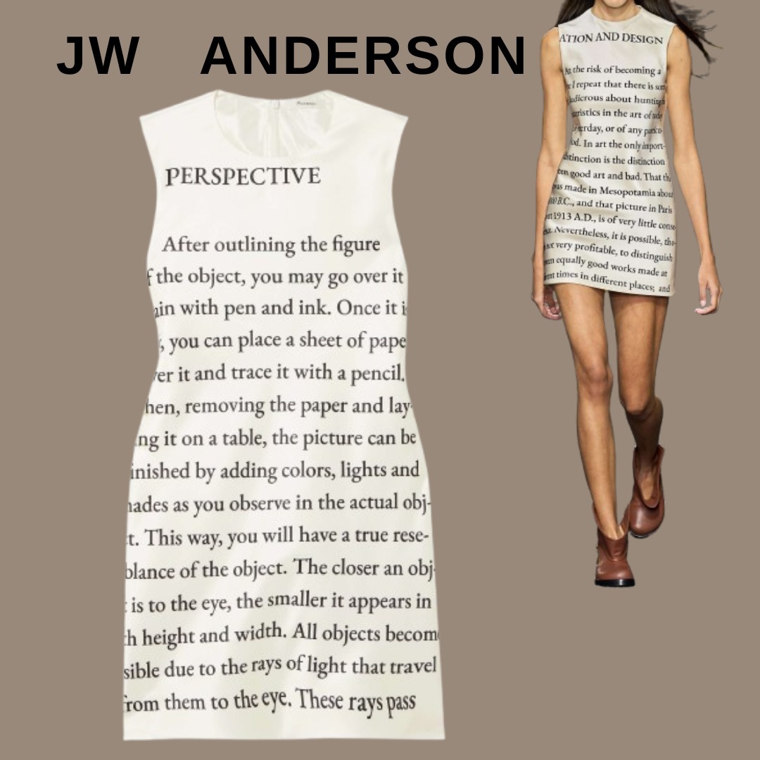 JW ANDERSON サテン ミニワンピース プリント入り【関税なし】