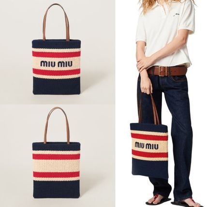 MIUMIUすぐ届く■国内発■選べるラフィア トートバッグ miu MIUMIU ミュウミュウ トートバッグ RAFIA LOGO ラフィア