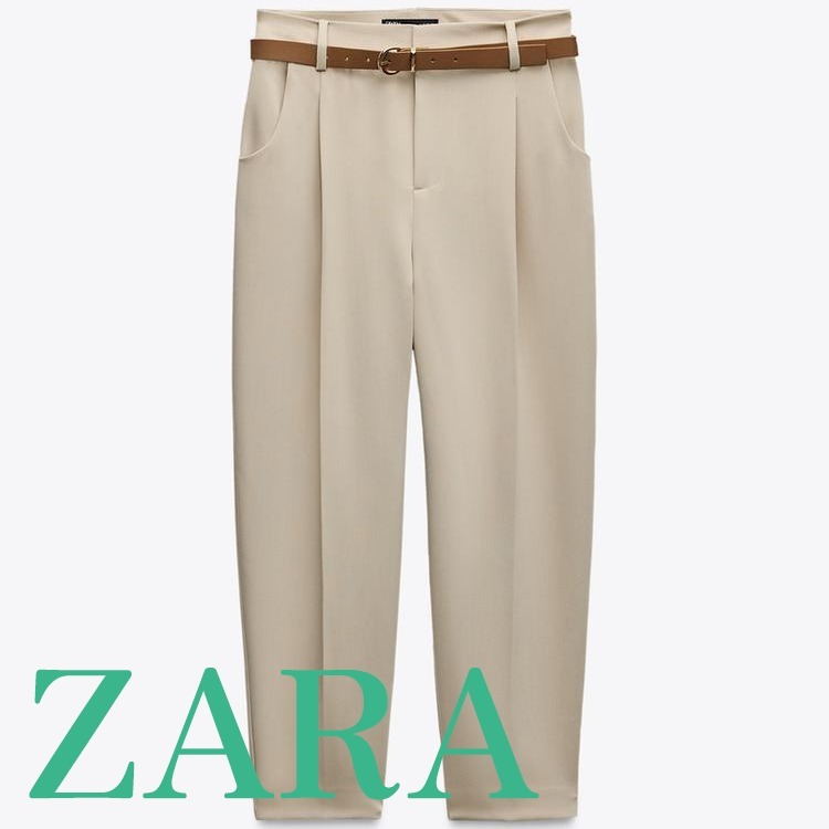 ZARA】ベルト付きダーツ入りパンツ 9929/022/743 (ZARA/パンツ