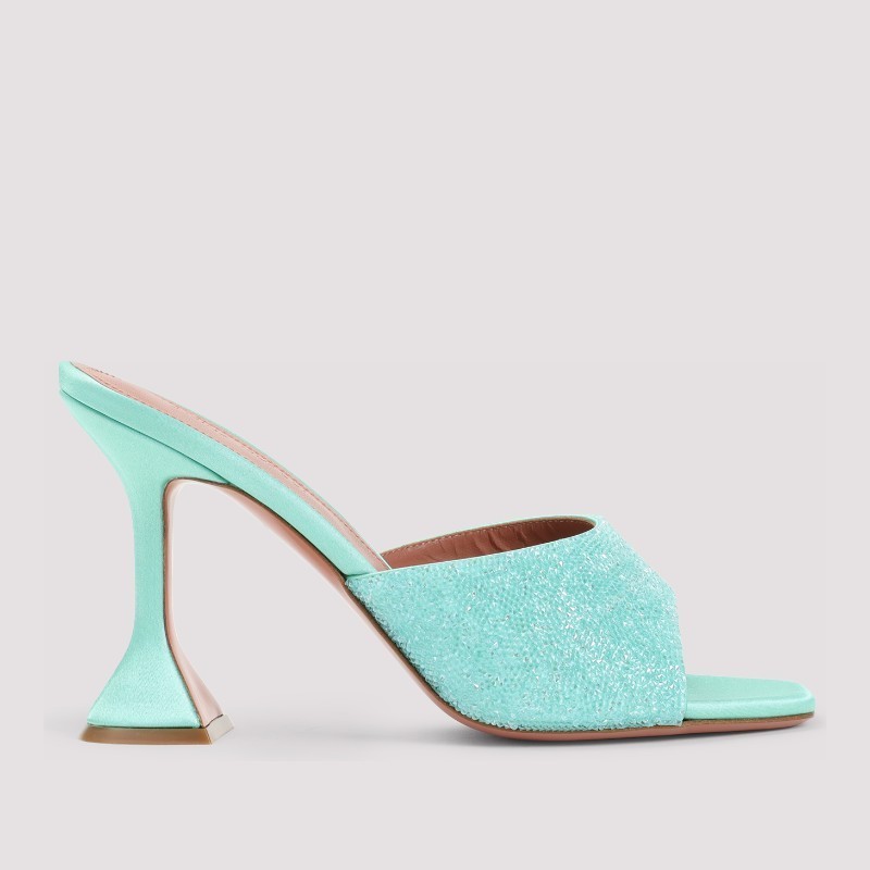 サンダル・ミュール AMINA MUADDI Amina Muaddi Lupita Crystal Dust 95 Sandals