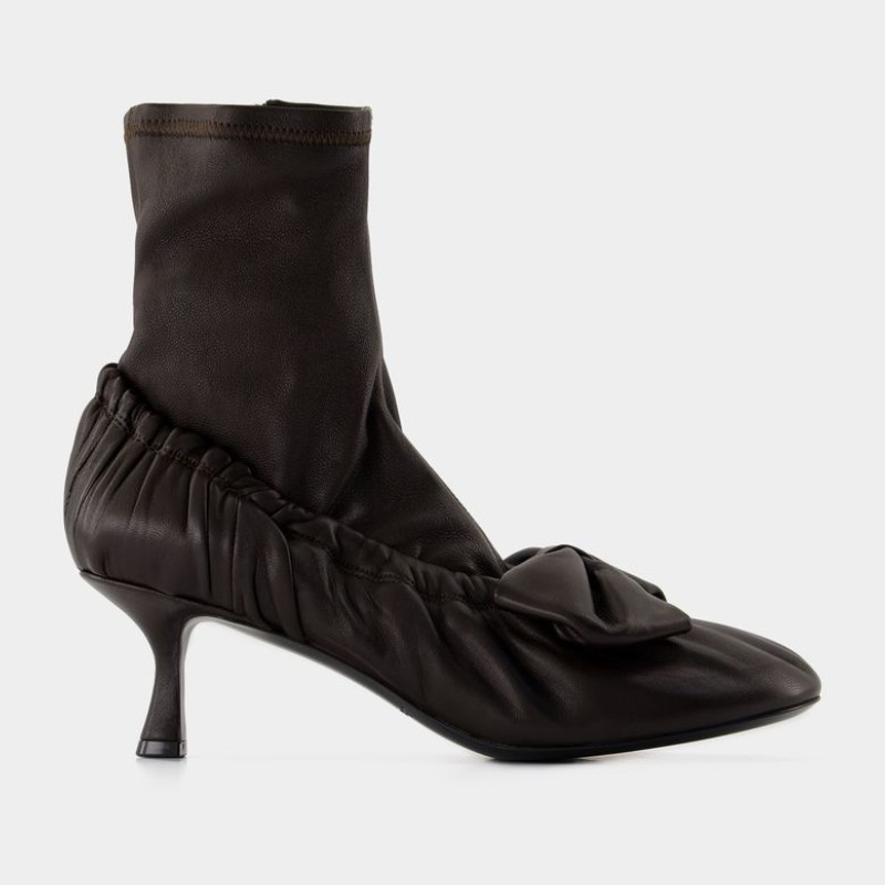 ショートブーツ・ブーティ Acne Studios Bow boots - Acne Studios - Leather - Brown