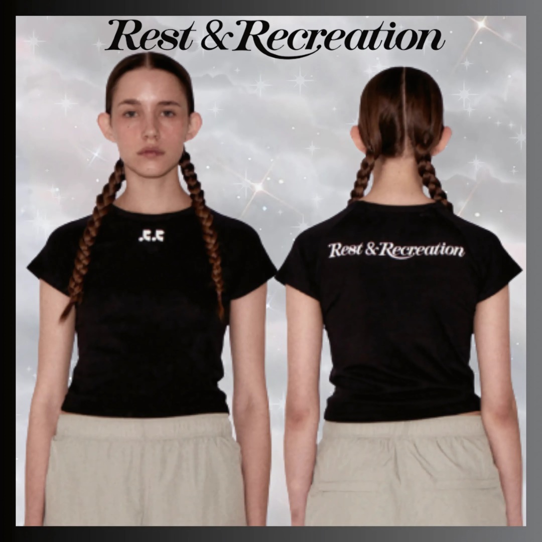Rest&Recreation☆RR LOGO CROP TSHIRT BLACK