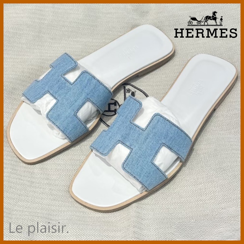 【人気シリーズ★デニム地】 HERMES オラン サンダル