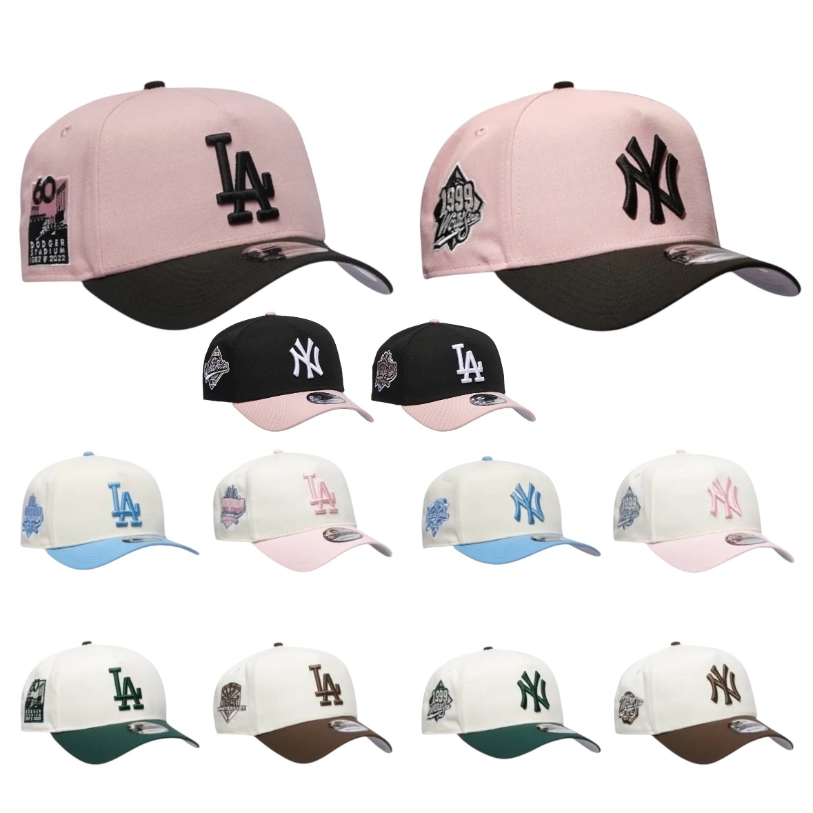 海外限定！ LA ニューエラ キャップ ドジャース ピンク ツートン