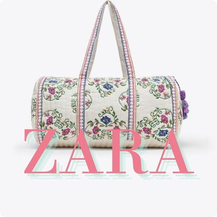 ベルベット風フラワーバケットバッグ - ブラック | ZARA Japan