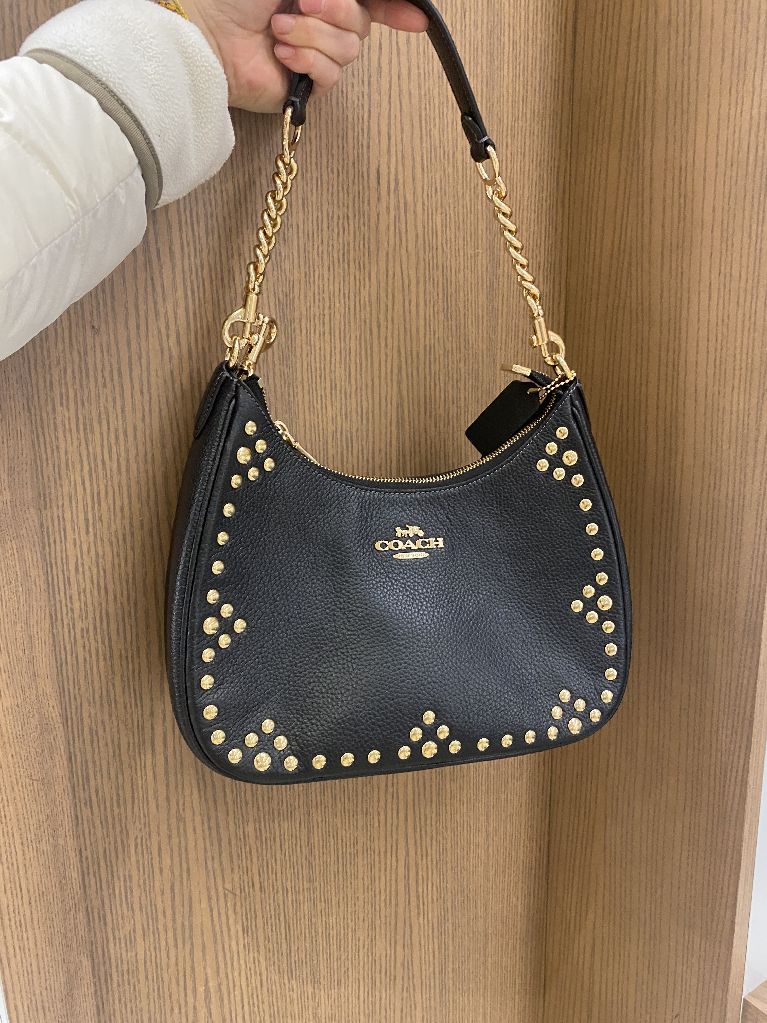 【COACH】25'春夏☆リベット付き＊テリ ホーボーバッグ CAK02