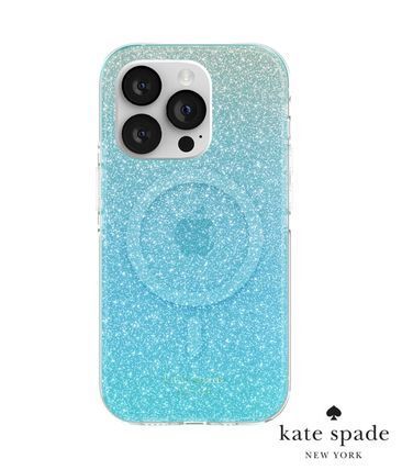 kate spade グリッター iPhone 15/15Pro/Max ケース- Teal Ombre