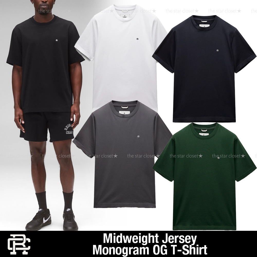 ●REIGNING CHAMP●Midweight Jersey 刺繍モノグラム OG Tシャツ