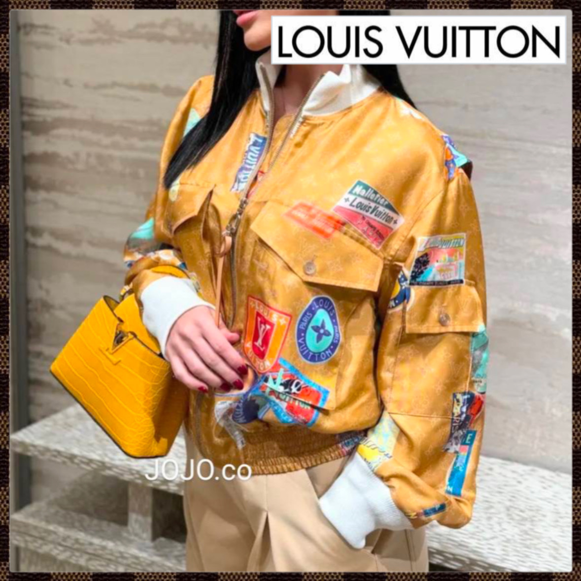 《ステッカー風モチーフがかっこいい♪》LVボンバージャケット
