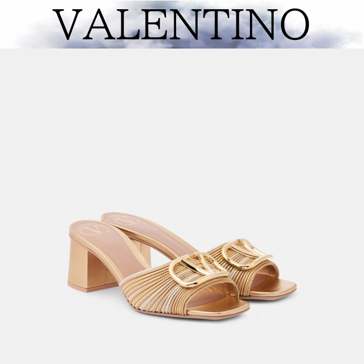 【VALENTINO】Vロゴ メタリックミュール☆送料関税込み