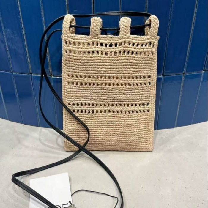《夏らしい逸品》【LOEWE】ラフィア調ミニショルダーポーチ