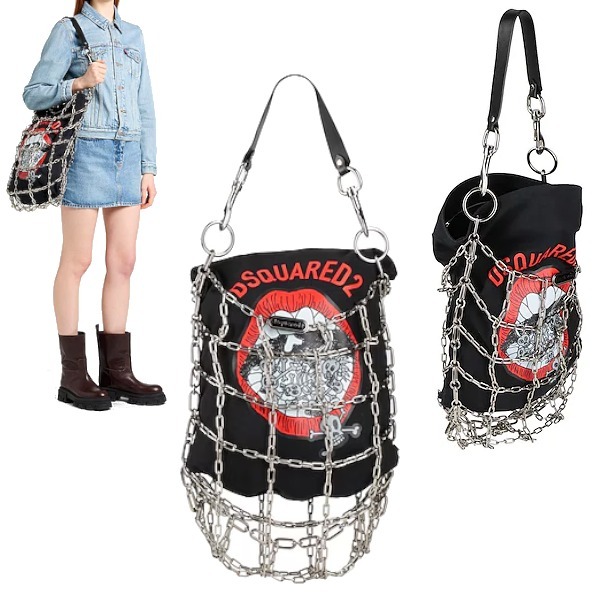 DSQUARED2 ★ ロゴ ショルダーバッグ / ブラック