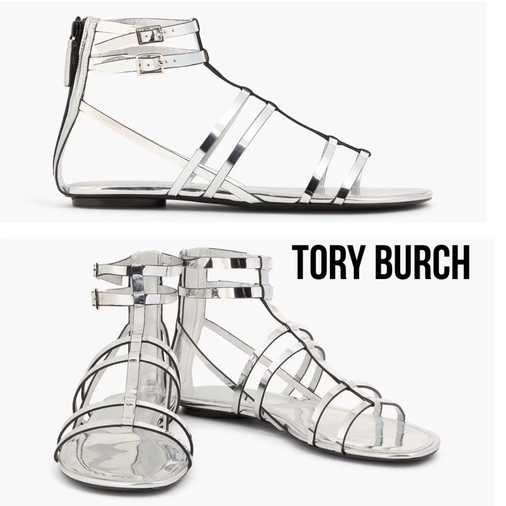 送料関税込み☆TORY BURCH Capri Gladiator ロゴ サンダル