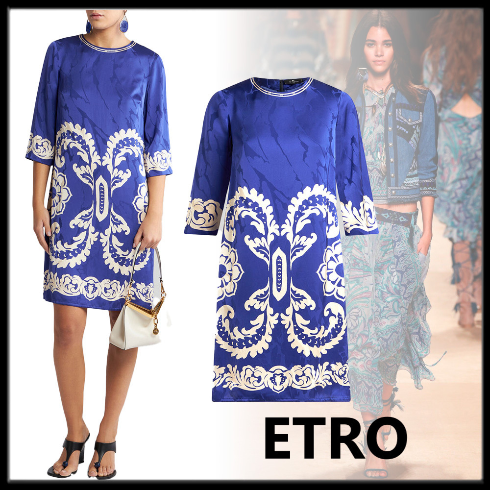 ETRO お洒落 フローラルジャカード チュニックドレス