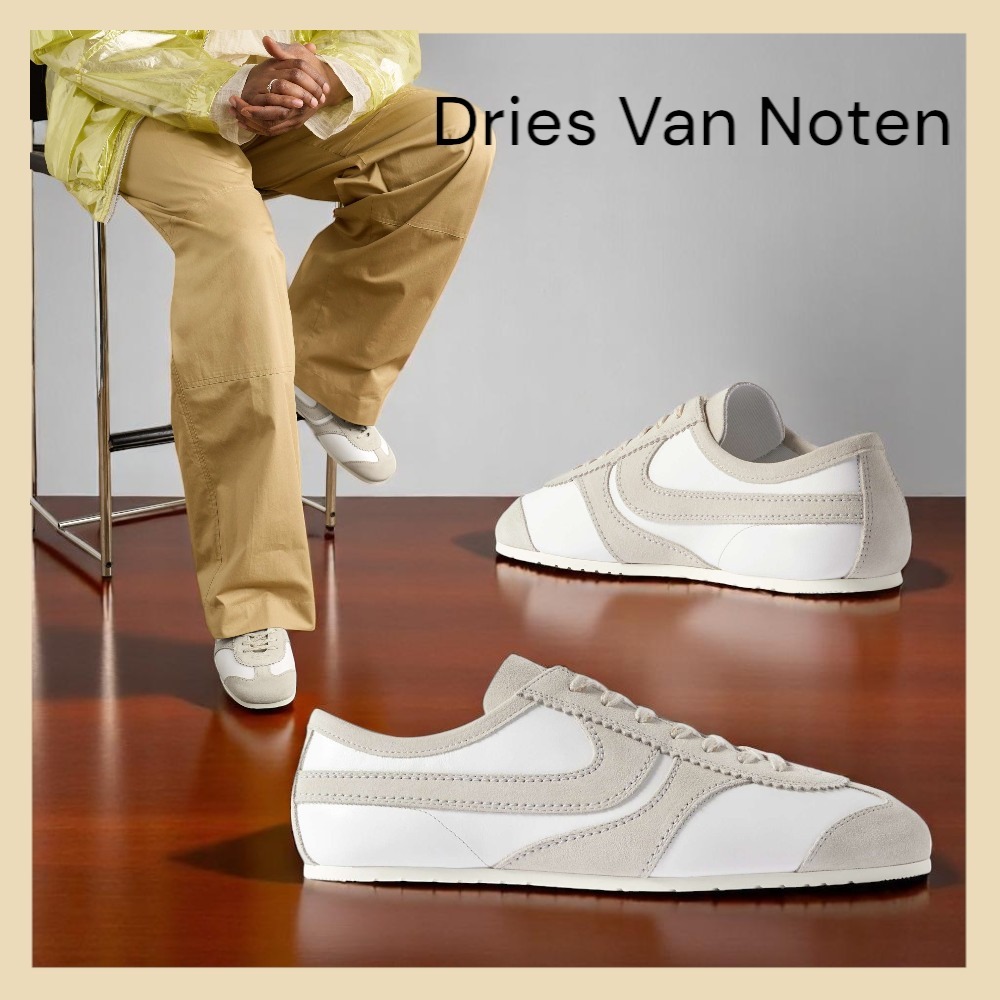 【DRIES VAN NOTEN】人気☆スエードトリムレザースニーカー