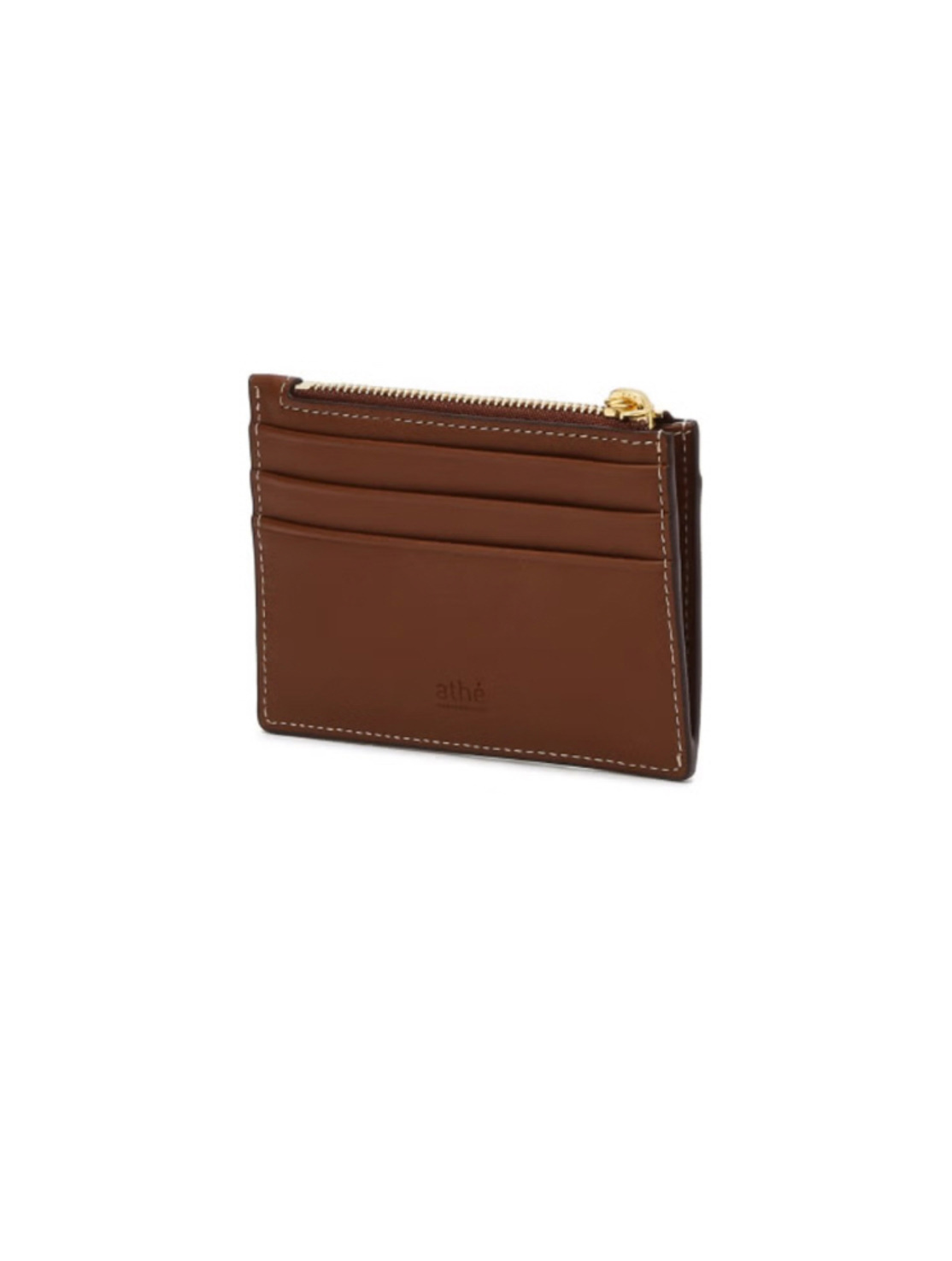 《韓国 athe》STAMP LEATHER ZIPPER CARD WALLET 2色 人気